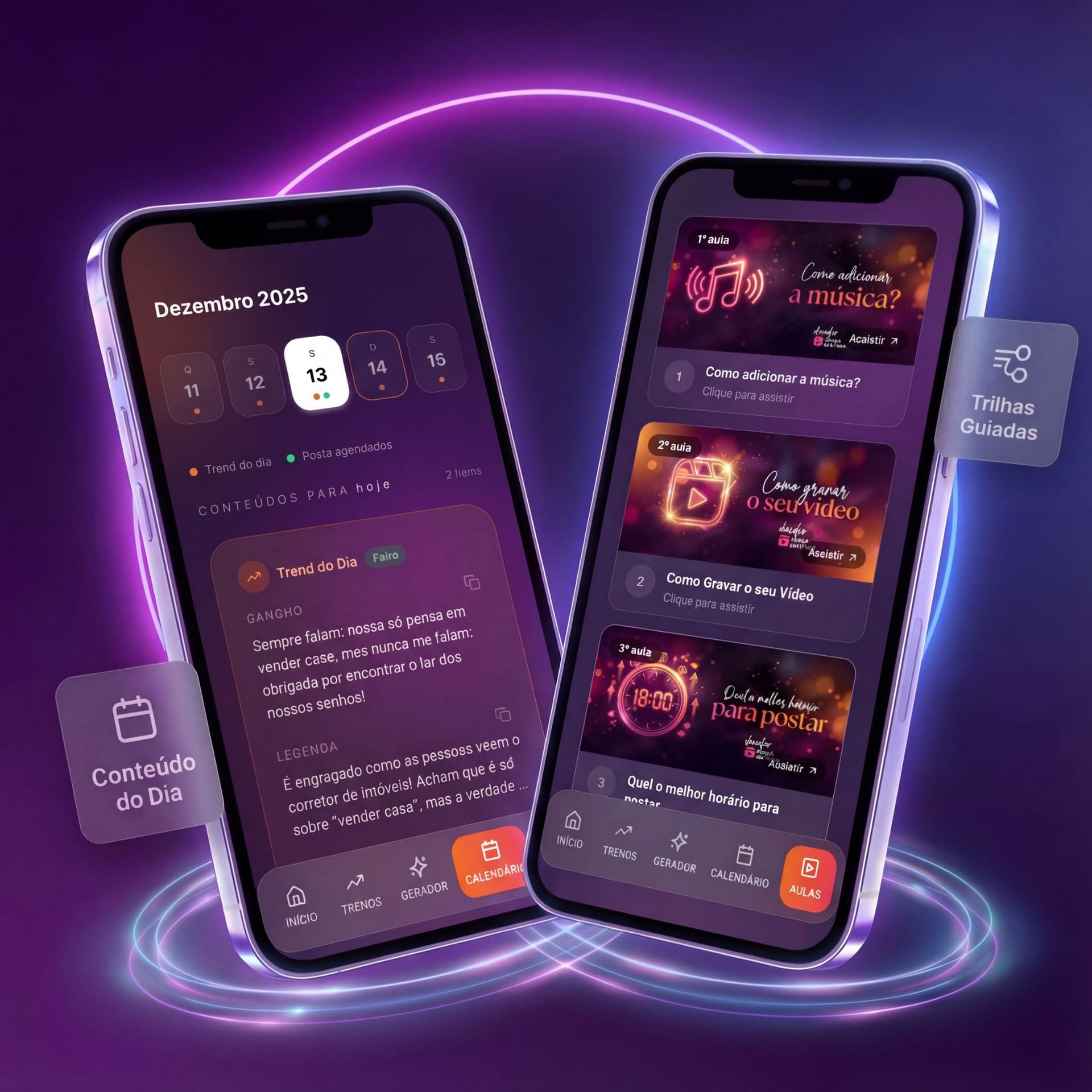 Calendário e Aulas Preview